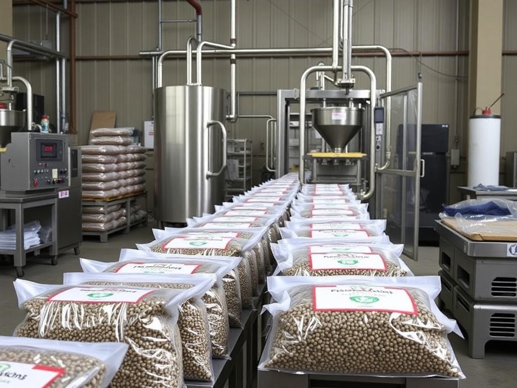 Main stages of packaging production for seed packingфото