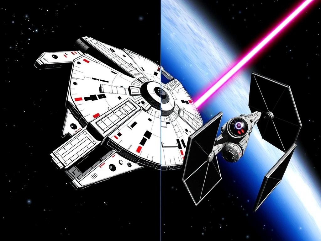     Raumschiff-Vergleich: Millennium Falcon vs. TIE Fighter. Historische Wurzeln und Entstehung