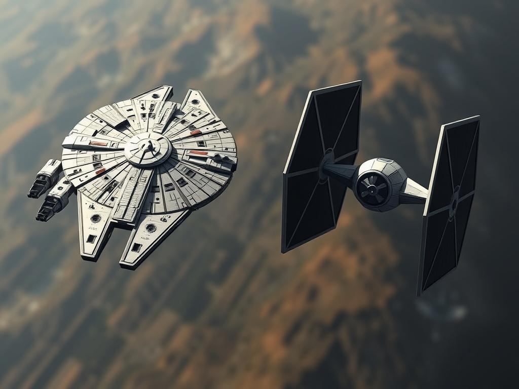     Raumschiff-Vergleich: Millennium Falcon vs. TIE Fighter. Mythen, Legenden und die Zukunft der Designs